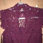 Storia  High‎ Neck Lace Mini Dress burgundy red size small Photo 4