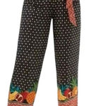 Farm Rio  Anthropologie Tucker Paper bag Black Fruit Pants size large NO BELT Photo 0
