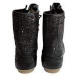 NEW Sugar Skipper Glitters DUCK BOOTS Women 8 SHOES Black Rain Snow Boot Lace Up Photo 4
