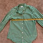 J.Crew Factory Green & White Gingham Button-Up Shirt Cottagecore– Women’s M Photo 8