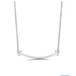 Boutique Curve Bar Necklace | White Gold Filled‎ Photo 2