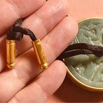 Estée Lauder VTG ESTEE LAUDER JADE CARVER'S SOLID PERFUME COMPACT BOX Necklace 1981 Photo 3