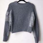 ZARA Grey Plaid Patchwork Sweater Photo 0