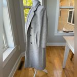 Vintage Bert Newman Petites Gray White Check Wool Full Length Dress Coat Sz 10P Photo 2