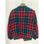 Boyne Valley weavers womens L/XL Wool full zip plaid jacket & scarf handmade Red Photo 4