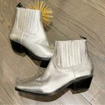 Steve Madden Leather Westie Ankle Boot Silver Size 5.5 Western Cowgirl Photo 1