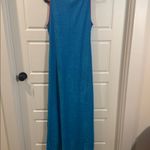 Vintage Dutchess Terry Cloth Maxi Dress Medium Asymmetrical Pool Coverup Blue Photo 3