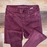 American Eagle Maroon Hi-Rise Jeggings Photo 2