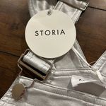 Storia Brand Silver Faux Leather Overalls Size Small Photo 11