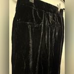 ZARA Black Crushed Velvet High Waist Wide Leg Pants Sz XS Photo 5