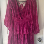 Band of the Free Hot Pink Long Sleeve Tiered Dress NWT Size M Size M Photo 0
