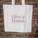 Mate the Label New NWT  Beige Organic Cotton Mauve Give A Damn Tote Bag Women's Photo 2