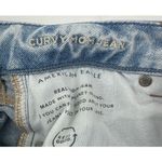 American Eagle Curvy MOM Jeans Distressed High Rise Raw Hem Size 10 Denim Photo 4