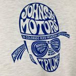 Johnson Motors Women's Cream Fitted Baby Tee NWT Bikercore Biker Large L Racing Photo 1