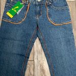 G!nger NWT Jeans Blue with Orange And Red Embroidered Stitching Size 10 Photo 3