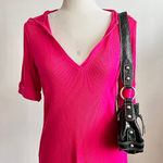 Victoria's Secret ‎ Y2K Ribbed Long Line Stretchy Hooded Top Layering Preppy Photo 0