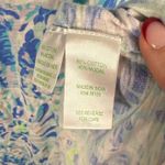 Lilly Pulitzer  Tunic Dress Blue White Abstract Print V Neck Cap Sleeve Medium Photo 5