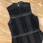 Topshop  Black Velvet Cutwork Lace Shift Mini Dress Size 2 Photo 11