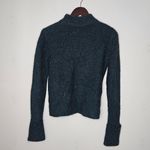 Topshop  Sweater Cozy Knit Dark Blue Teal Green Mock Neck Long Sleeve Casual Cozy Photo 4