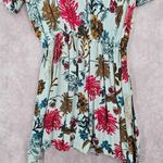 SheIn Blue Floral Ruffle Short Sleeve Knee Length Dress Small Photo 3