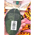 Farm Rio NWT Banana Floral Linen 3/4 Sleeve Romper Pink/Yellow Women's Size S Photo 5