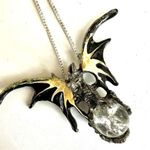 Unisex Mystical dragon with crystal ball pendant necklace Photo 3