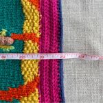 Vintage Embroidered Knit Sweater Funky Colorful Tropical Beach Scene Size Medium Green Photo 6