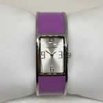Vernier cuff bangle bracelet watch silver purple tone 20mm quartz 7” running Photo 0