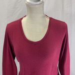 Carhartt Long Sleeve Rounded V-neck Wine Red Tee Top Size L (12-14) Photo 1