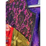 Indigo Moon Quilted Jacket Medium Patchwork Satin Lace Embroidered Whimsigoth Red Photo 3