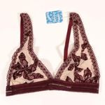 Free People Lace Floral Alia Bralette in Bordeaux Combo Size S NWT Photo 0