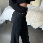 ZARA Black Wide Leg Jeans • Size 4 • Photo 2