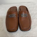Minnetonka Brown Leather Mules Photo 4