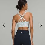 Lululemon ‎ Light Gray patterned long line  Sports Bra Photo 1