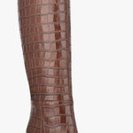 Marc Fisher Brown Crocodile-Embossed Knee-High Boots Size 6.5 M Photo 0