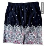 J.Jill  Elastic Stretch Skirt Petite 8 Black Pink Floral Spring Summer Co… Photo 2