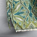 Bohemian Paisley Linen Coastalgirl Beach Gardencore Pin Tuck Top Size Medium Green Photo 4