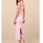 Lulus NWOT Radiant Personality Pink Color Block Ribbed Knit Sweater Midi Dress Size XXS Photo 6