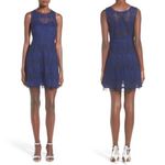 Frenchi Nordstrom’s Tulle and Lace Navy Black Illusion Dress Blue Photo 1