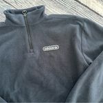 Adidas Athletic League Fleece Pullover Crop Top Womens Navy Blue 1/4 Zip Photo 4