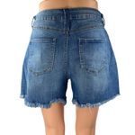REWASH  Womens Blue Distressed Frayed Raw Hem High Waisted Denim Jeans Shorts 28 Photo 2