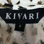 Kivari White Tan Leopard Print Short Sleeve Ruffle Fit & Flare Maxi Dress Size S Photo 3