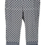 Attyre Women's Geometric Print Pull On Ankle Pants Size 14 Petite Career Casual Blue Photo 0
