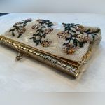 Vintage‎ 50’s, Beaded clutch purse, light colors, floral White Photo 3