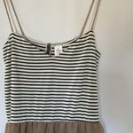Anthropologie BKE Black White Striped Top Beige Chiffon Asymmetrical Maxi Dress Photo 1