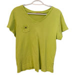 Fresh Produce  T-Shirt‎ Women's Extra large  Green V-Neck Pocket Tee Solid Basic Photo 0