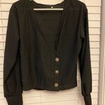 SheIn Black Button Long Sleeve Photo 0