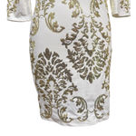 B Darlin White Sequin Dress Size 9/10 Long Sleeve Cocktail Photo 2