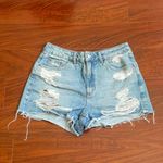 Topshop Ripped Denim Mom Shorts Photo 3