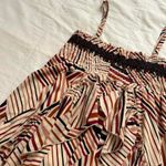 Axes Femme red mixed stripe smocked top dress ruffles Size medium, from Japan Brown Photo 2